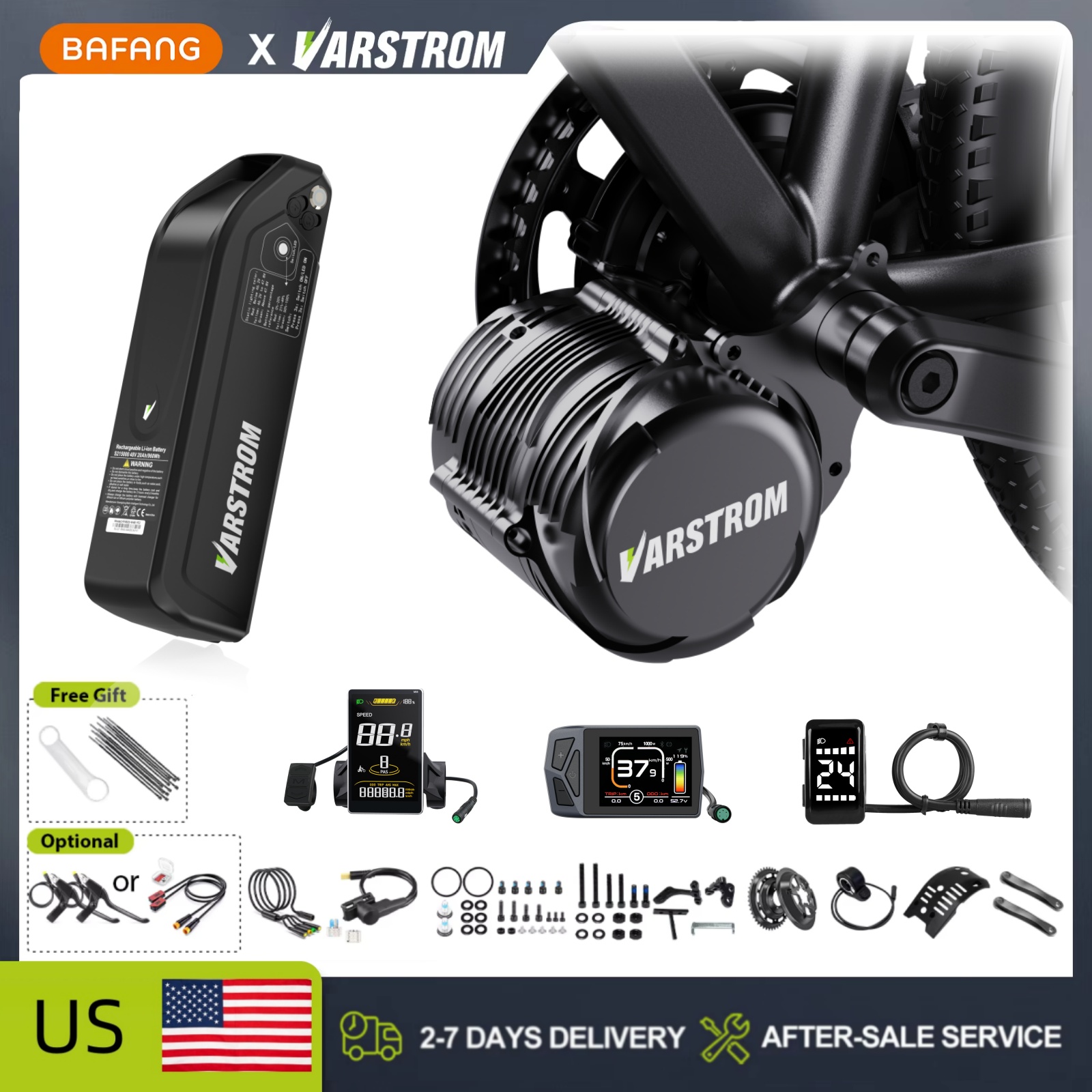 Side Hung Mid Drive Motor Kit - Motor de transmisión media Tongsheng TSDZ2B