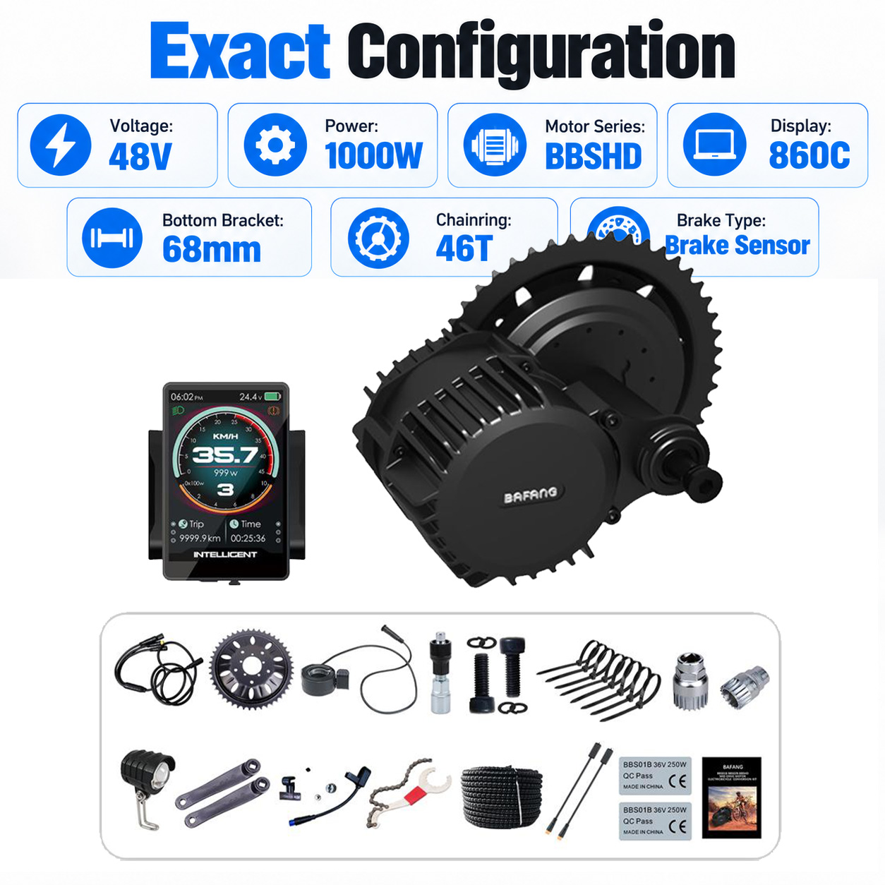Kit de motor central BAFANG 48 - Mid Drive Conversion Kit 1000W reseña y precio
